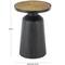 22.25" Black Metal Handmade Accent Table with Rope Tabletop